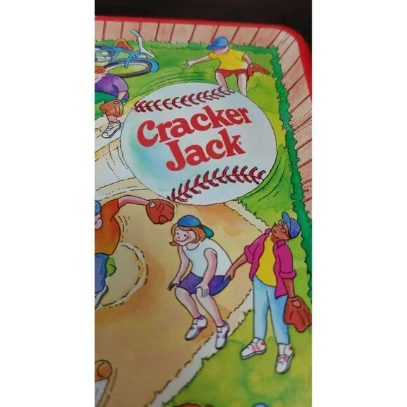 Limited Edition Cracker Jack Collectible Tin Canister With Baseball Theme VTG - Picture 6 of 9